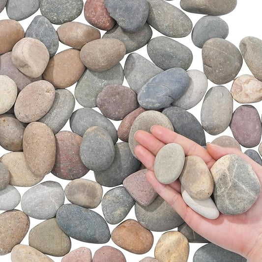 Decorative Natural River Rocks 20 LBS - 1-2 Inch Mexican Beach Pebbles for Landscaping, Garden, Walkways, Plant & Outdoor Decor