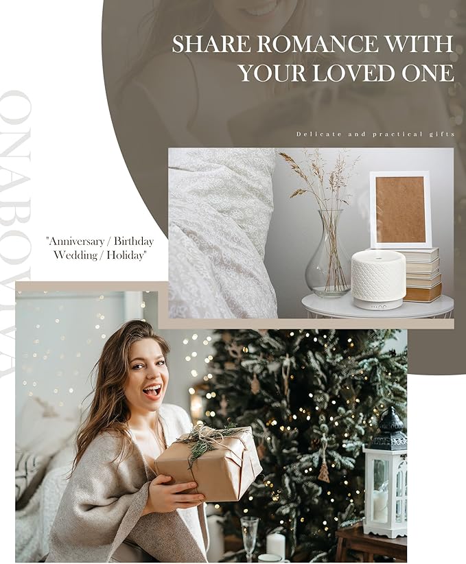 Ceramic Essential Oil Diffuser 280ml- Aromatherapy Diffuser with Ultrasonic Cool Mist Humidifier, Timer, Auto Shut-Off, Large Room Aroma Diffuser for Home, Bedroom, Office, Yoga