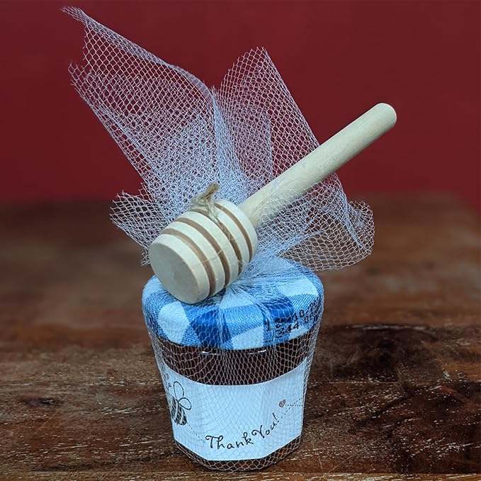 50 Pcs Honey Dipper Stick, 3 Inch Mini Honey Dipper, Wooden Honey Dippers Stick, Honey Stirrer Honey Wand for Honey Collecting Dispensing Drizzling Jar Portable and Wedding Party