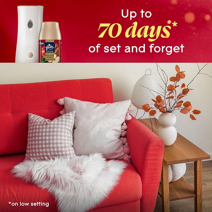 Glade Automatic Spray Refill, Warm Apple & Spices, Scented Air Freshener for Home and Bathroom, 6.2 Oz