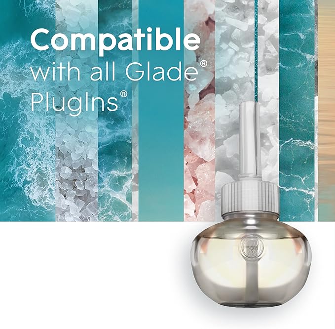 Glade PlugIns Refills Air Freshener, Scented and Essential Oils for Home and Bathroom, Sky & Sea Salt, 3.35 Fl Oz, 5 Count