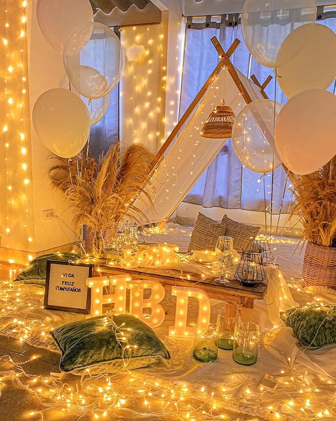 Warm White Christmas Lights Outdoor Total 250FT 760 LED, 2 Packs 380 LED String Lights Waterproof, Timer & Memory, 8 Modes Dimmable Plug in Fairy Lights for Tree Outside Xmas Holiday Decorations