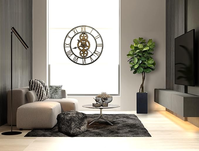 Cypress & Alabaster Handmade 6ft Fiddle Leaf Fig Ficus Lyrata Artificial Tree with Ethically Sourced Real Wood Trunks, Hypoallergenic, 6-Foot, Green