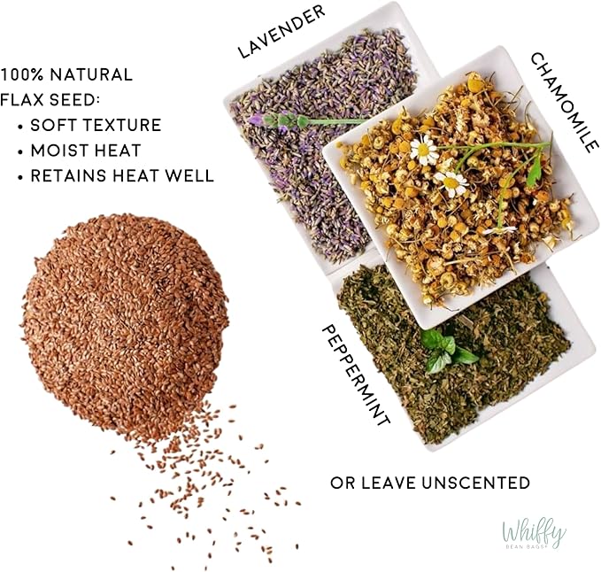 Large Microwave Heating Pad with Flax Seed, Scented or Unscented, Good for Back Pain or Cramps, Moist Heat Therapy or Ice Pack, Microwavable Bean Bag, 6" x 12" (Flannel Floral, Peppermint)