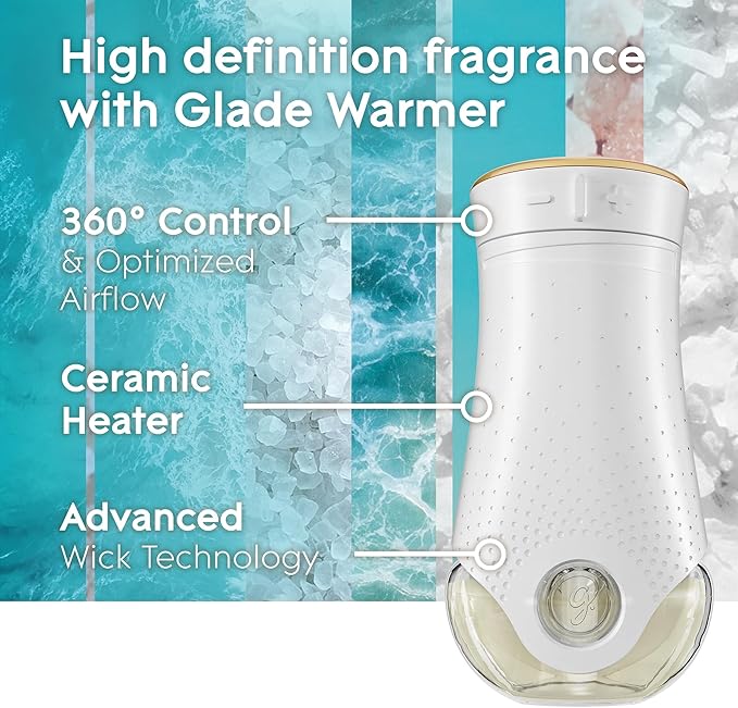 Glade PlugIns Refills Air Freshener, Scented and Essential Oils for Home and Bathroom, Sky & Sea Salt, 3.35 Fl Oz, 5 Count