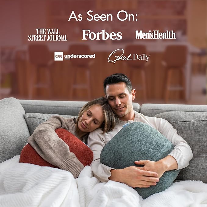 Quiet Mind Weighted Pillow for Adults 12 Lbs - Get Better Sleep - Sustainably Made and Chemical Free - Machine Washable (Large, Chili Oil)