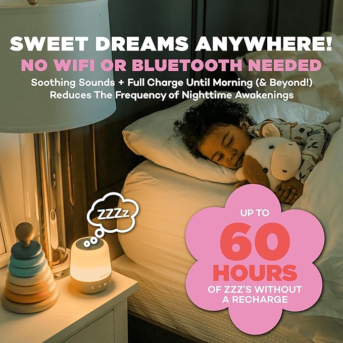SlumberPod SlumberCalm 2-in-1 Sound Machine with Light for Kids | Baby Sleep Soother | White Noise Machine Baby | Nature Sounds | 8 Night Light Colors | Sound Machine | Rechargeable