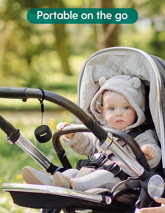 Babelio White Noise Sound Machine, Night Light, Mini and Portable, 15 Non-looping Sounds, Timer, Memory Function, for Adults Baby, Travel