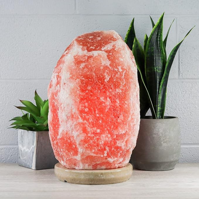Himalayan Secrets X-Large Salt Lamp with Marble Base - Natural Pink Crystal - Dimmer Cord and Bulb Included (55-66 LBS)