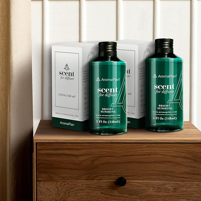 AromaPlan Hotel Scents Bright Sunshine 5 Fl Oz (2 Pack), Luxury Aroma & Hotel Fragrance Diffuser Oil- Hotel Diffuser Oil for Aromatherapy- USA Made, Bigger Bottle, Bolder Aroma & Longer Lasting