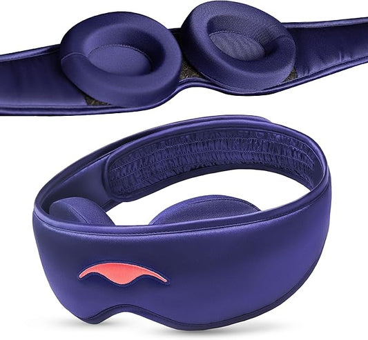 Manta Silk Sleep Mask – Premium 22 Momme Silk Eye Mask, Designed for Blackout Comfort, Breathable and Washable, Adjustable Fit (Purple)