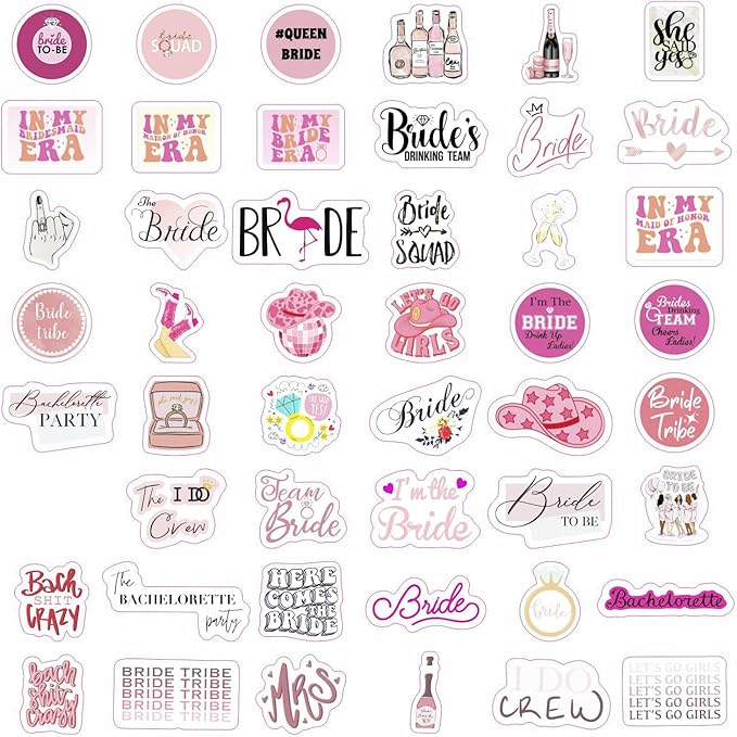 BulbaCraft 100Pcs Bachelorette Stickers, Bachelorette Party Stickers for Scrapbook, Laptop, Gifts for Women & Men