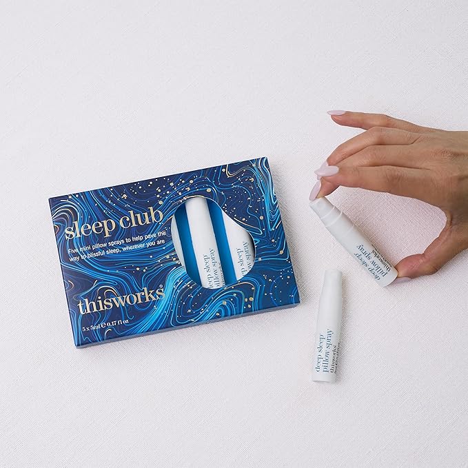 THISWORKS Sleep Club Set – 5 x Deep Sleep Pillow Spray 5ml – Mini Aromatherapy Sprays with Lavender, Chamomile & Vetivert