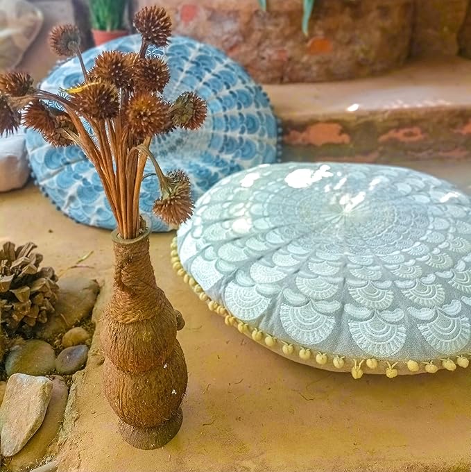 Mandala Life ART Bohemian Floor Cushion Cover –Luxury, Artisan Room Décor Pouf Case for Meditation, Yoga, and Boho Chic Seating Area Floor Pillow – Accent Your Living Room, Bedroom, More