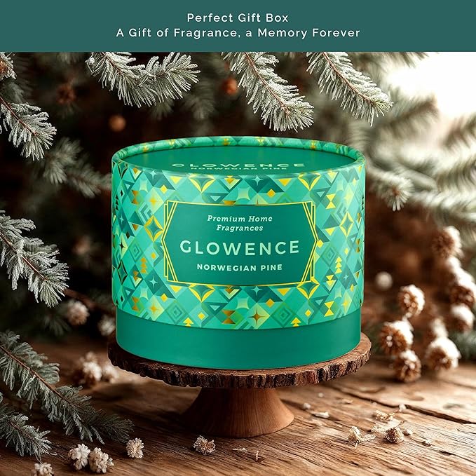 Luxury Pine Scented Candle - Housewarming Christmas Candle for Home - Elegant Gift for Women & Men - Large 3 Wick Jar Candle - 100% Natural Soy Wax - Up to 40 Hours Burning Time