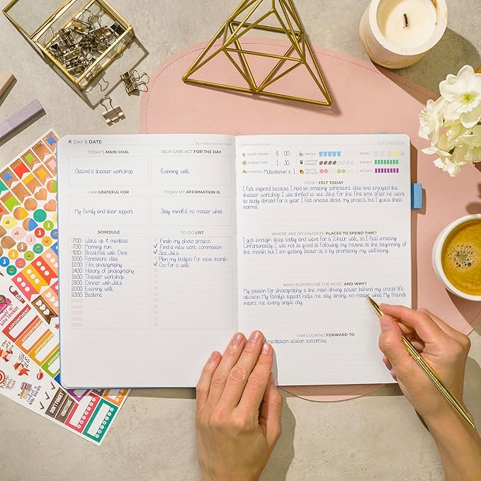 Clever Fox Self-Care Journal – Wellness & Daily Reflection Notebook – Mental Health & Personal Development – Self-Care, Meditation & Mood Journal for Women & Men – Large (Periwinkle)