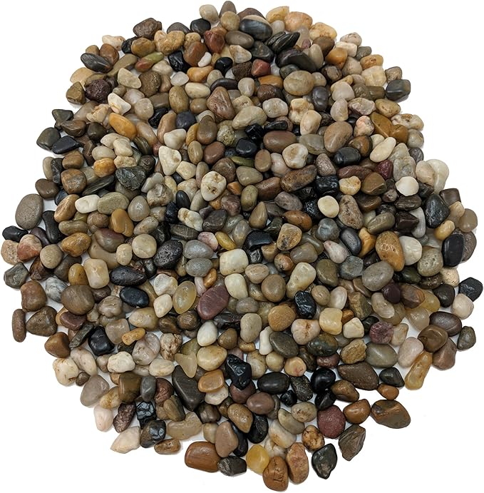 Midwest Hearth Decorative Polished Mixed Pebbles 3/8" Gravel Size - (2-lb Bag)