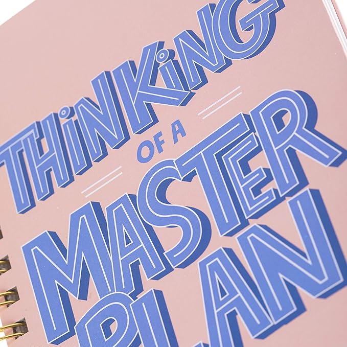 Graphique Hardbound Spiral Journal | Master Plan Design | Premium Paper | Notebook | Diary | Lists | Record Month and Date | Great Gift | 160 Ruled Pages | 6.25” x 8.25”