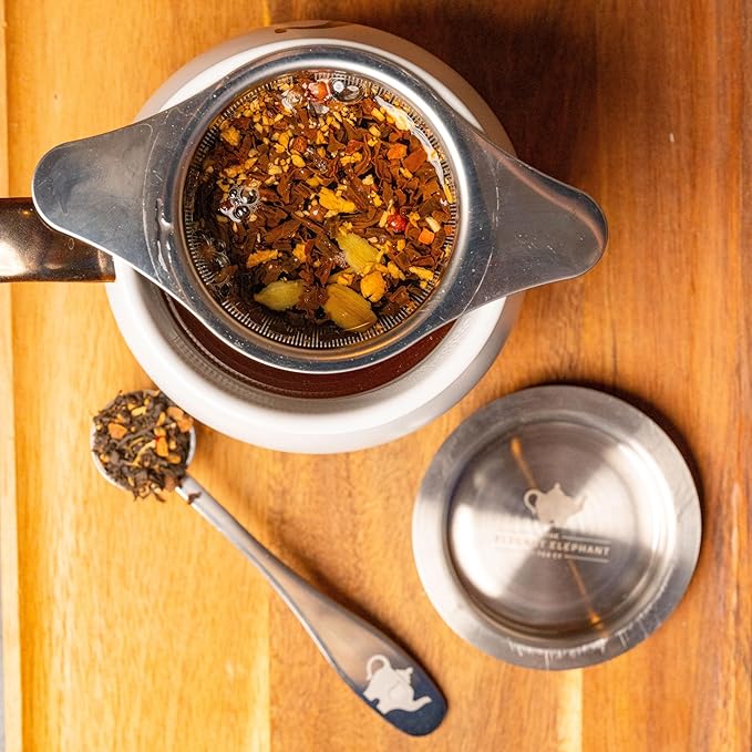 Perfect Scoop Loose Leaf Tea Spoon−18/8 Stainless Steel, Rust-Resistant−Premium Measuring Scoop for Loose Tea, Matcha, Infuser, Brew Basket & Steeper−The Elegant Elephant