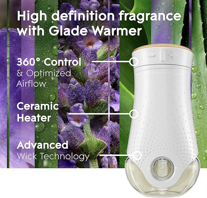 Glade PlugIns Refills Air Freshener, Scented and Essential Oils for Home and Bathroom, Tranquil Lavender & Aloe, 3.35 Fl Oz, 5 Count