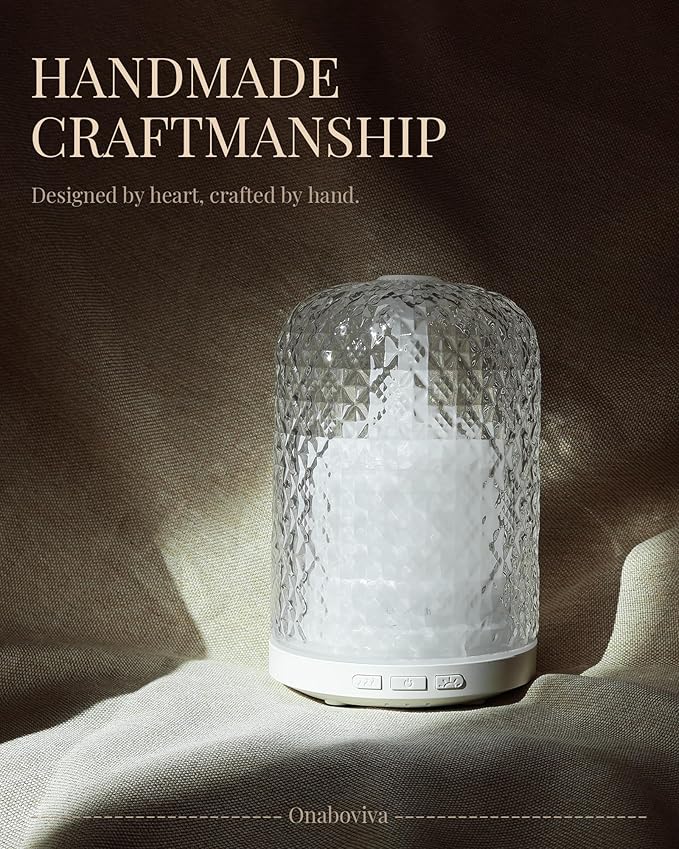 Essential Oil Diffuser – 2.4MHz Ultrasonic Aromatherapy Diffuser, Health Night Light, Timer & Auto Shut-Off, BPA-Free, 120ml Glass Oil Diffuser for Home, Office, Spa, Yoga