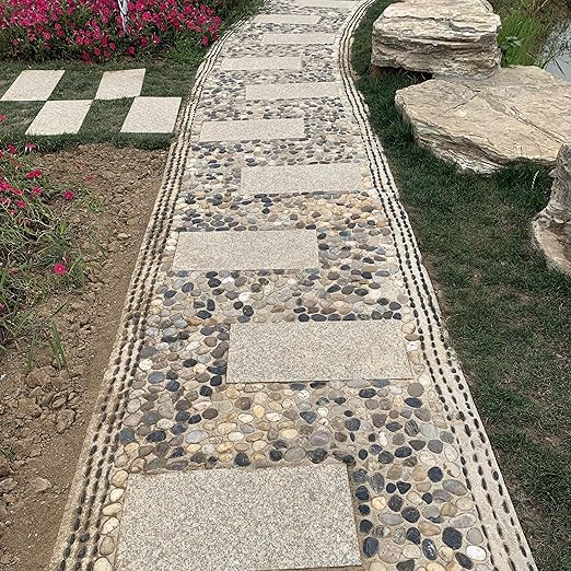 40lbs Large River Rocks for Outdoor Landscaping, 2-3 Inch Natural Decorative Pebbles for Potted Plants Aquarium Fountain Garden Rocks and Yard Paving Stones